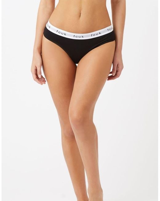 French Connection Black 7 Pack Cotton Fcuk Ladies Briefs