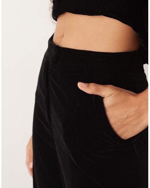 Nobody's Child White Slim Leg Velvet Trousers Co-Ord