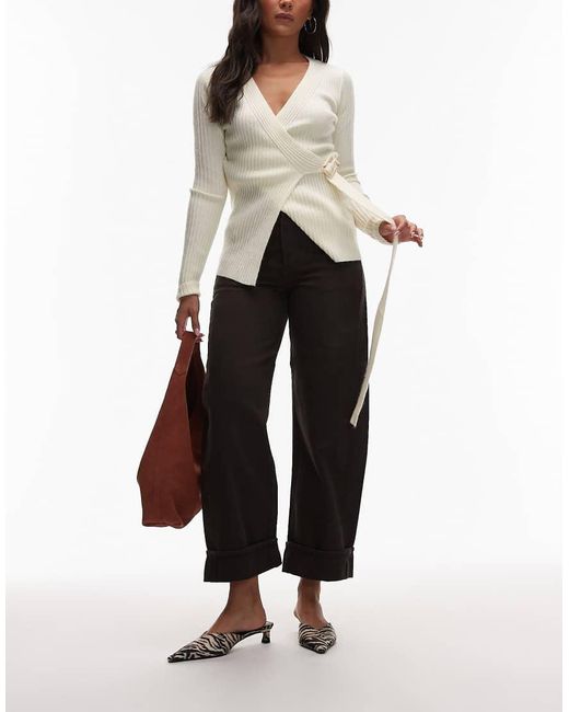 Jeans Dritti Lavaggio Scuro Con Risvolto di & Other Stories in White