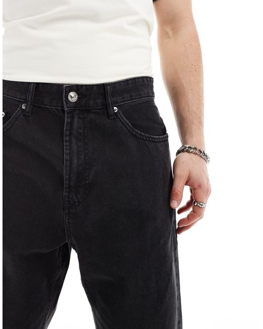 Bershka – locker geschnittene jeans in Black für Herren