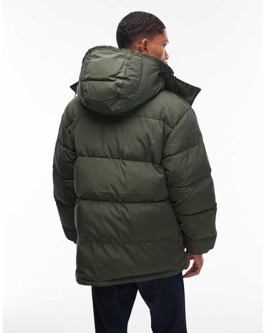 Carhartt Gray Brent Water Resistant Puffer Jacket With Removable Hood for men