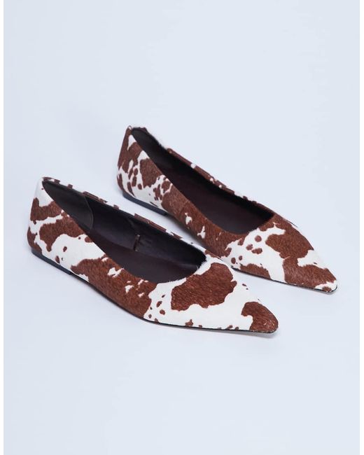 TOPSHOP White Ace Point Toe Flat Shoe