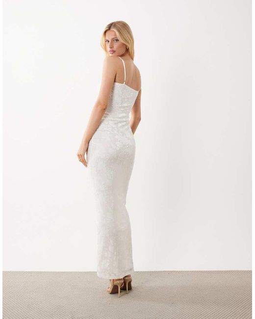 SNDY'S White Floral Burnout Cami Maxi Dress