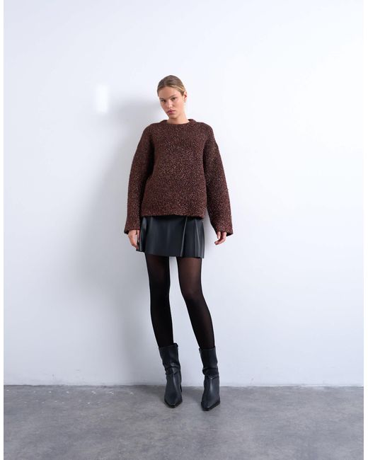 TOPSHOP Brown – brauner oversize-strickpullover