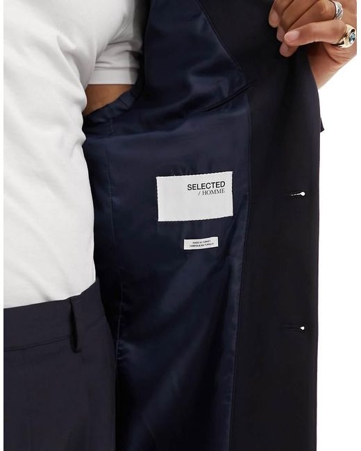 SELECTED Oversized Colbert in het Blue voor heren