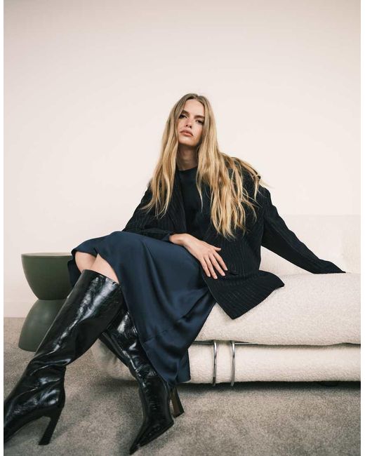 ASOS Blazer Van Wolmix in het Blue