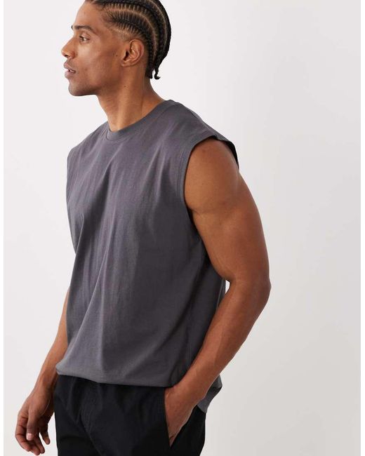 Jack & Jones Gray Oversized Vest for men