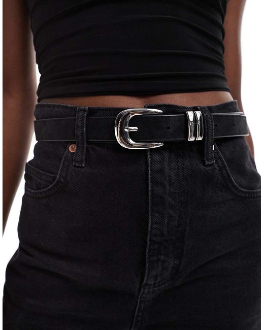 Weekday Black Slim Western Belt With Buckle