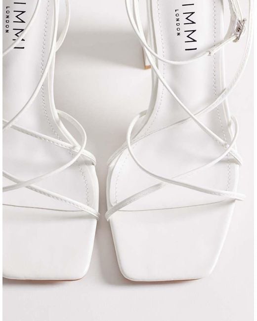 SIMMI White Simmi London Wide Fit Lucia Block Heeled Sandals