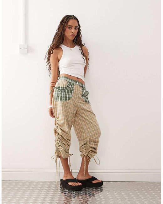 Collusion Natural Low Rise Ruched Side Capri