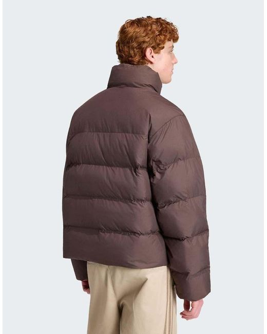 Adidas Originals Brown Stand Collar Regen Jacket for men