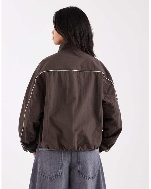 ASOS Brown Asos Design Petite Oversized Track Jacket