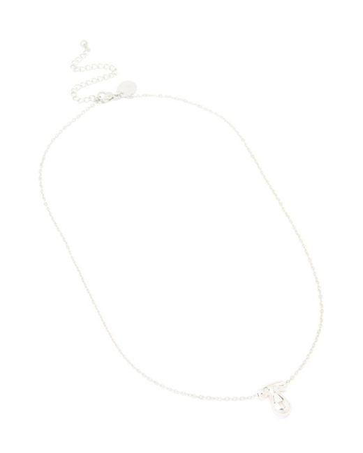 Lovisa White Waterproof Stainless Steel Large Bubble Letter T Necklace