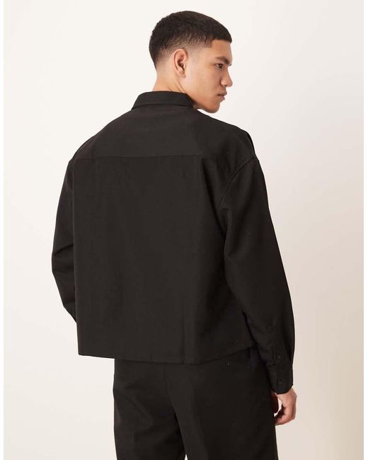 ASOS Recht Oversized Overhemd in het Black voor heren