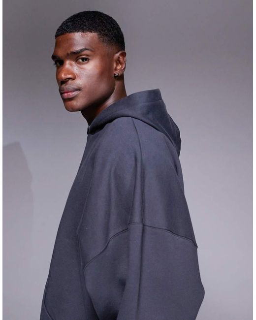 ASOS Blue Premium Heavyweight Extreme Oversized Hoodie for men