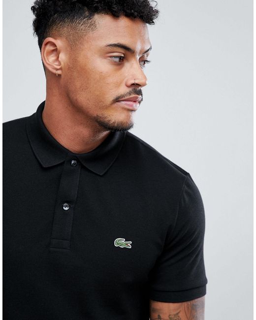Lacoste Slim Fit Pique Polo in Black for Men | Lyst Canada