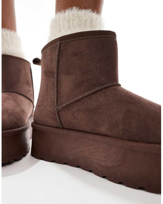 SEQWL Brown Flatform Boots
