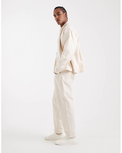 ASOS Natural Circular Design Collection Co-ord Relaxed Tapered Jeans for men