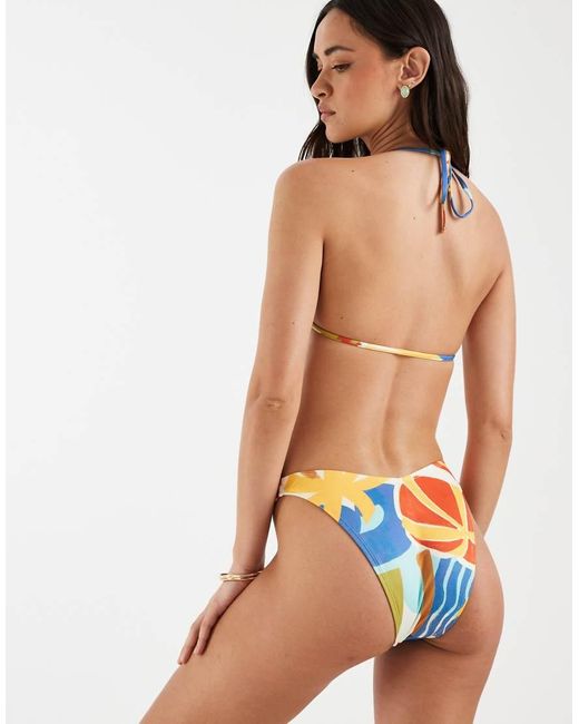 ASOS Orange Ava V Front High Leg Bikini Bottom