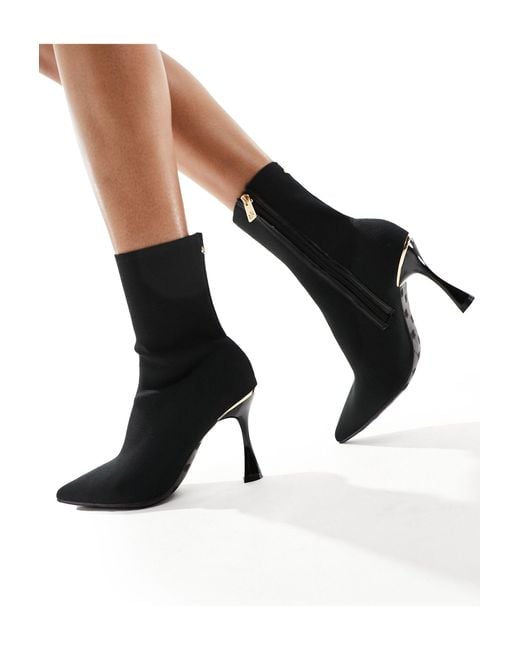 River Island Black Knitted Ankle Boot