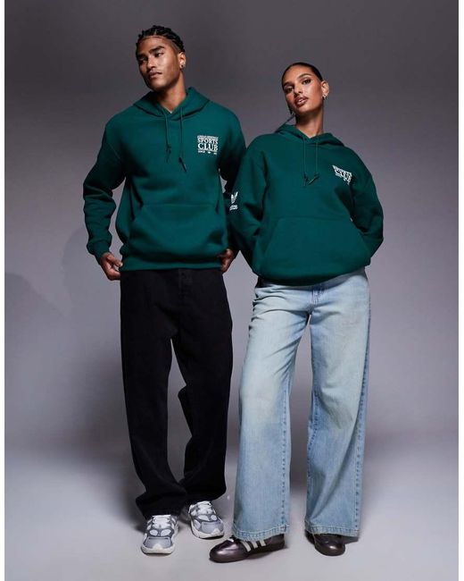 Adidas Originals Green Sports Club Hoodie for men