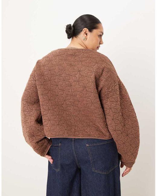 ASOS Brown Asos Design Curve Quilted Jacket
