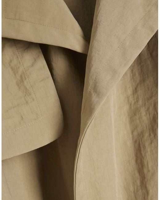 River Island Natural Relaxed Wrap Trench Coat
