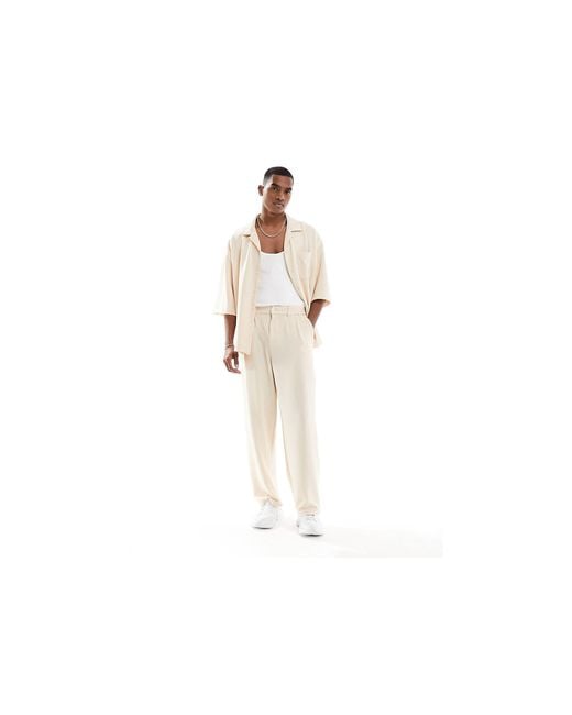Sixth June White Co-ord Textured Trousers for men