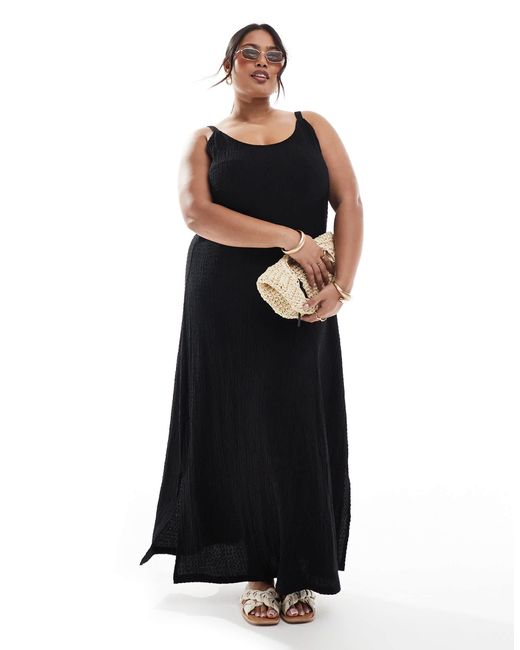 ONLY Black – strukturiertes maxikleid