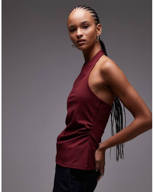 ASOS Effen Haltertop in het Red