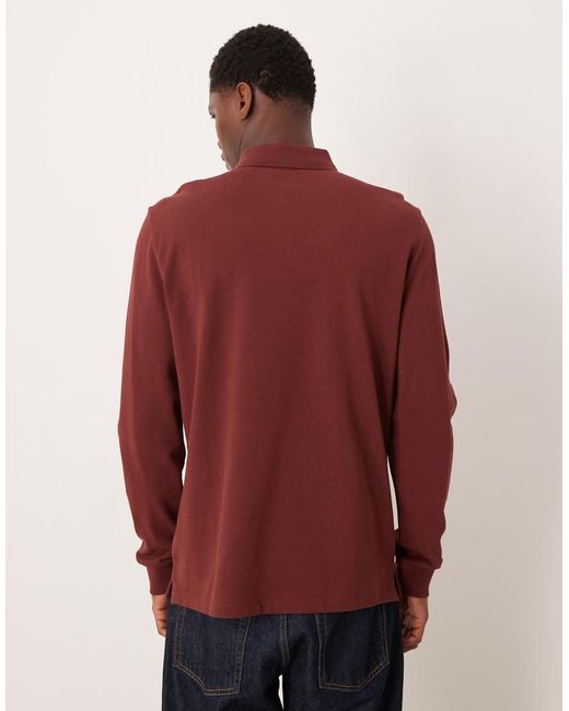 Calvin Klein Red Buttoned Pique Polo for men