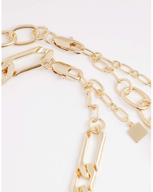ASOS White Multi-row Chain Necklace With T-bar