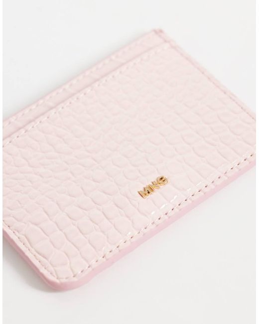 Mango Pink Croc Effect Card Holder