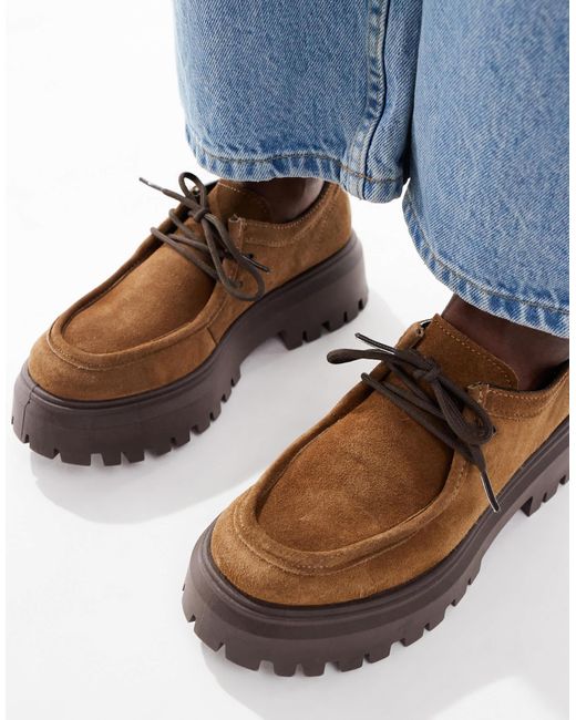 Schuh Blue Lyrica Chunky Moc Toe Lace Up Shoes