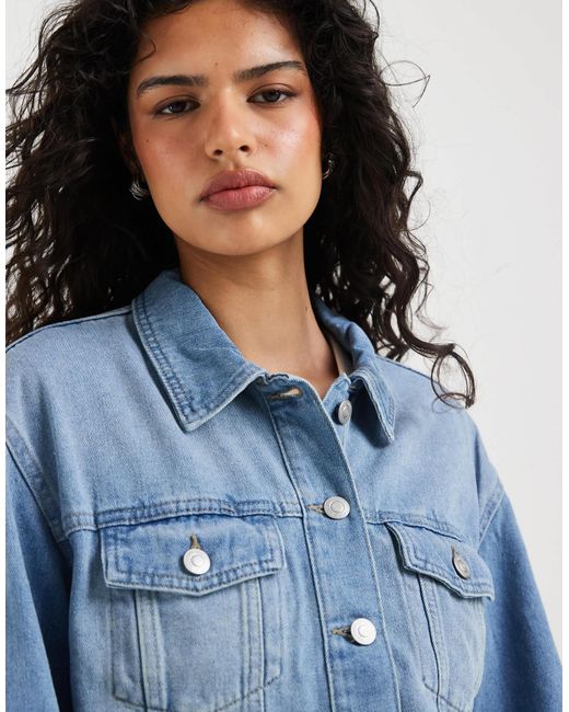 ONLY Blue Boxy Denim Jacket