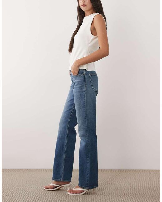 Calvin Klein Blue High Rise Straight Leg Jeans