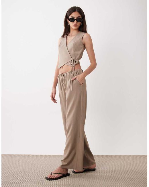 Miss Selfridge Brown Tailored Wrap Waistcoat Co-Ord