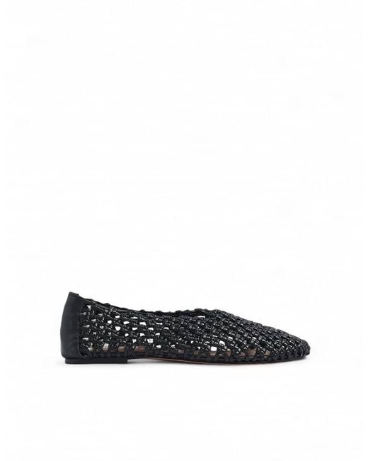 NA-KD Black Leather Knotted Ballerinas