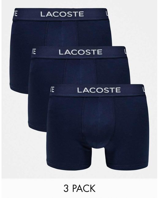 Lacoste Blue 3 Pack Trunks for men