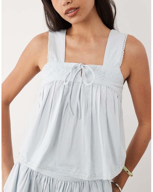 ASOS White Cami Top With Crochet Cutwork