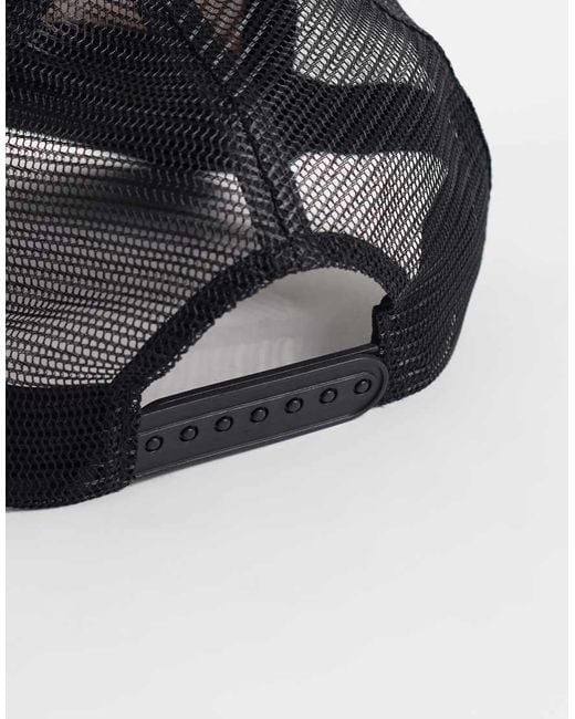 ASOS Black Trucker Cap With Embroidery for men