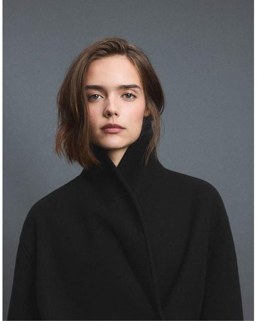 Stradivarius Gray Shawl Neck Short Coat
