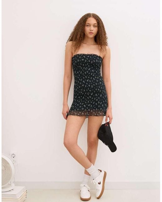 Bershka Bandeau Print Mini Dress in Black | Lyst UK Bershka Bandeau Print Mini Dress in Black | Lyst UK