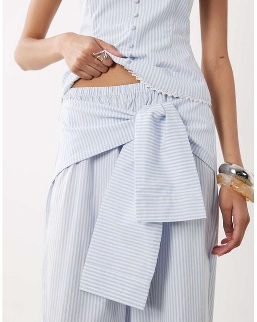 WeWoreWhat White Tie Waist Mix And Match Pants