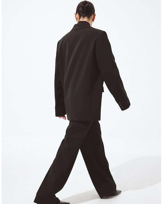 NA-KD Black Low Waist Suit Trouser