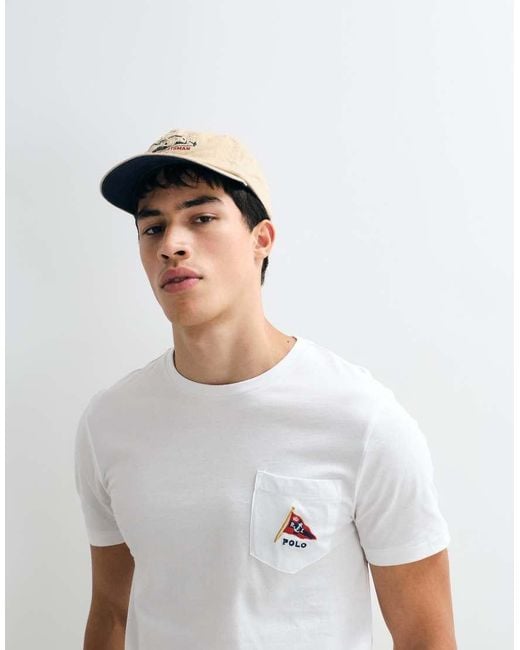 Polo Ralph Lauren White Bear Graphic Custom Slim Fit T-shirt for men