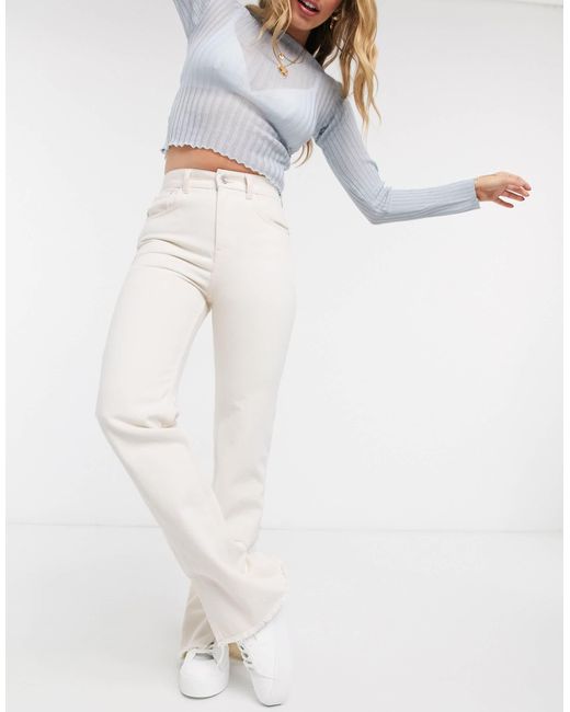 Pull&Bear White Split Hem Jean