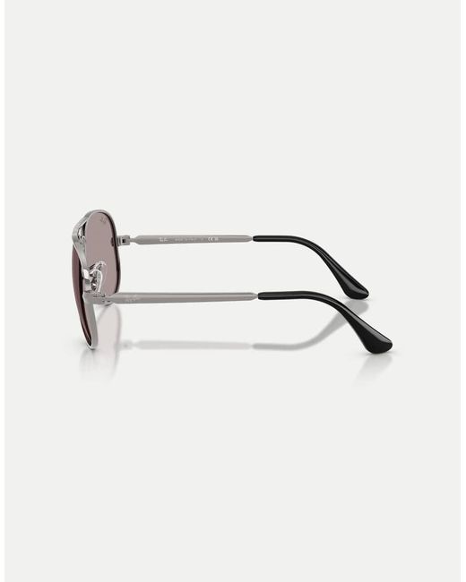 Ray-Ban Gray Aviator Max Pilot Sunglasses With Lens