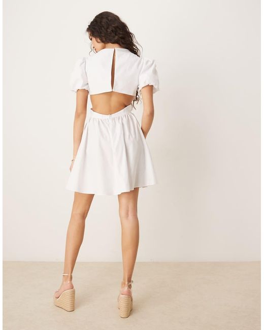 Glamorous White V Neck Mini Dresses