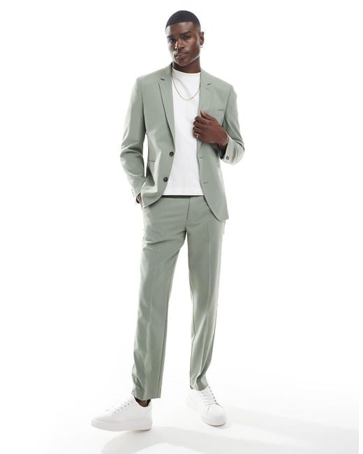 ASOS Smal Colbert in het Gray voor heren